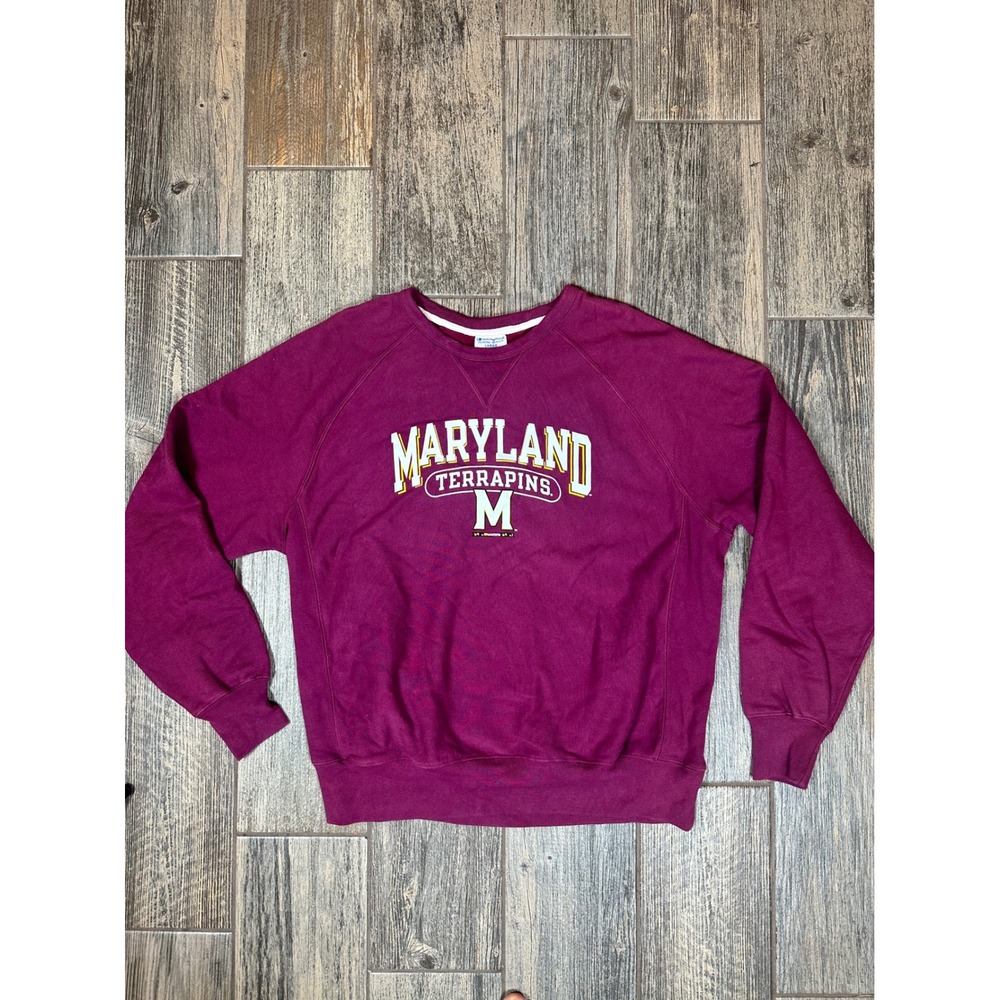 Maryland Terrapins Champion Reverse Weave Crewneck Sweatshirt - Mens Large